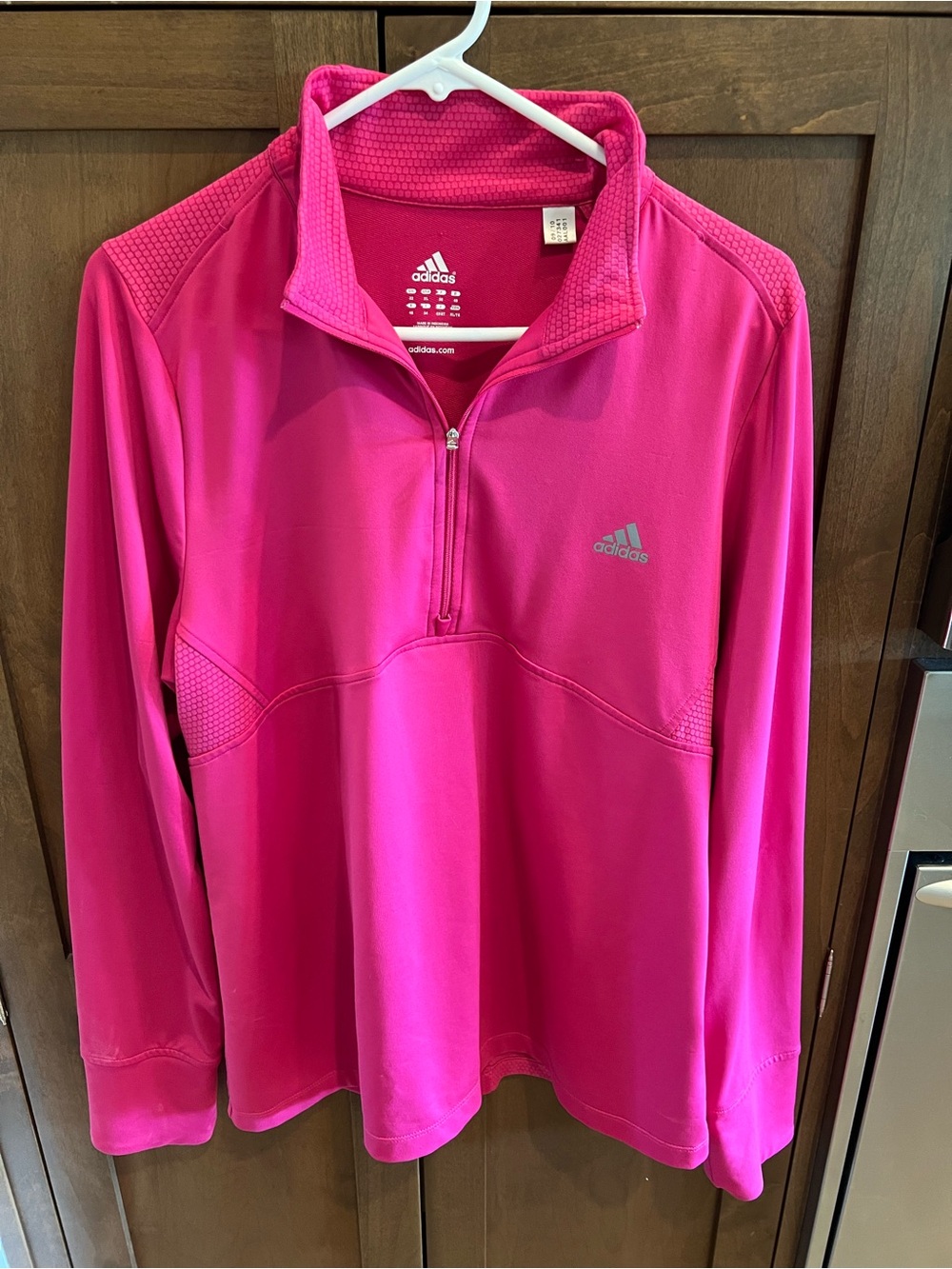 Adidas Hot Pink Quarter Zip Athletic Gym Pullover